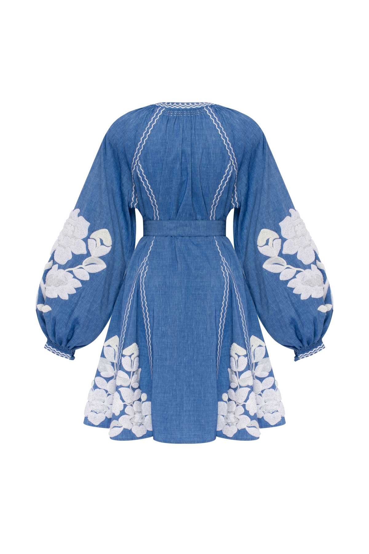 Harvest Sun Floral Embroidered Mini Dress