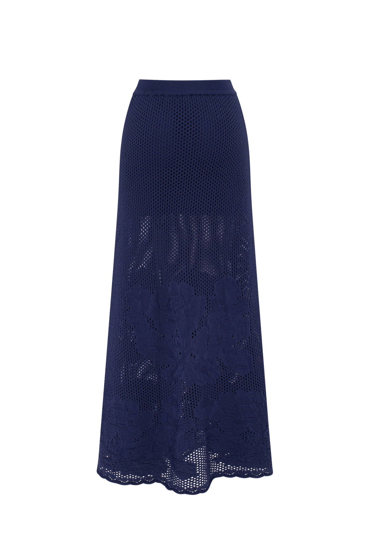 Midnight Rose merino wool knitted maxi skirt in Midnight