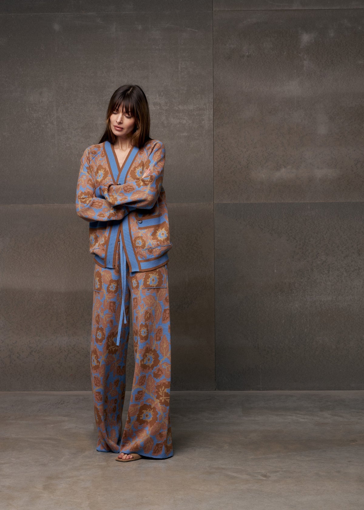 Mirage Bloom Floral Jacquard Merino Wool Pants