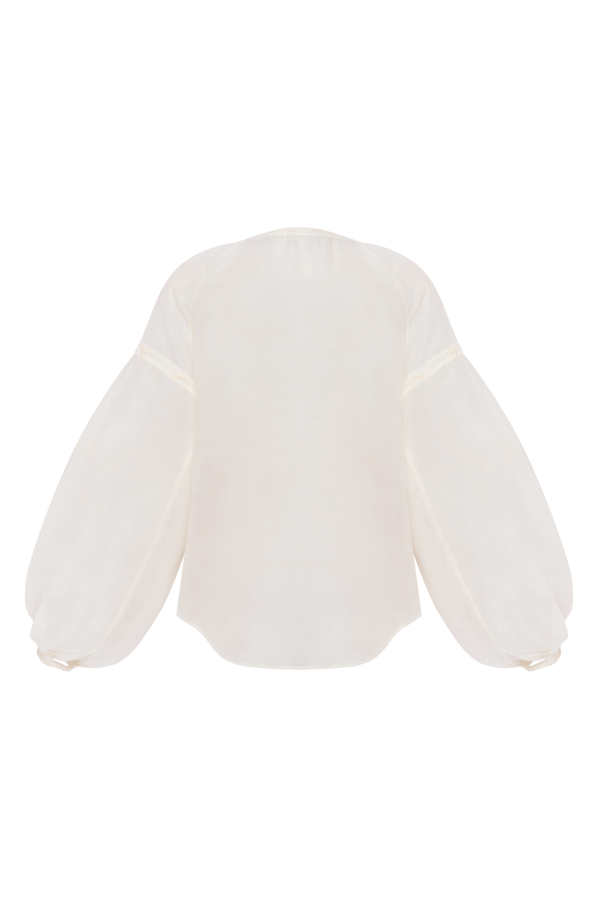 Etherea Silk-Blend Embroidered Blouse – White