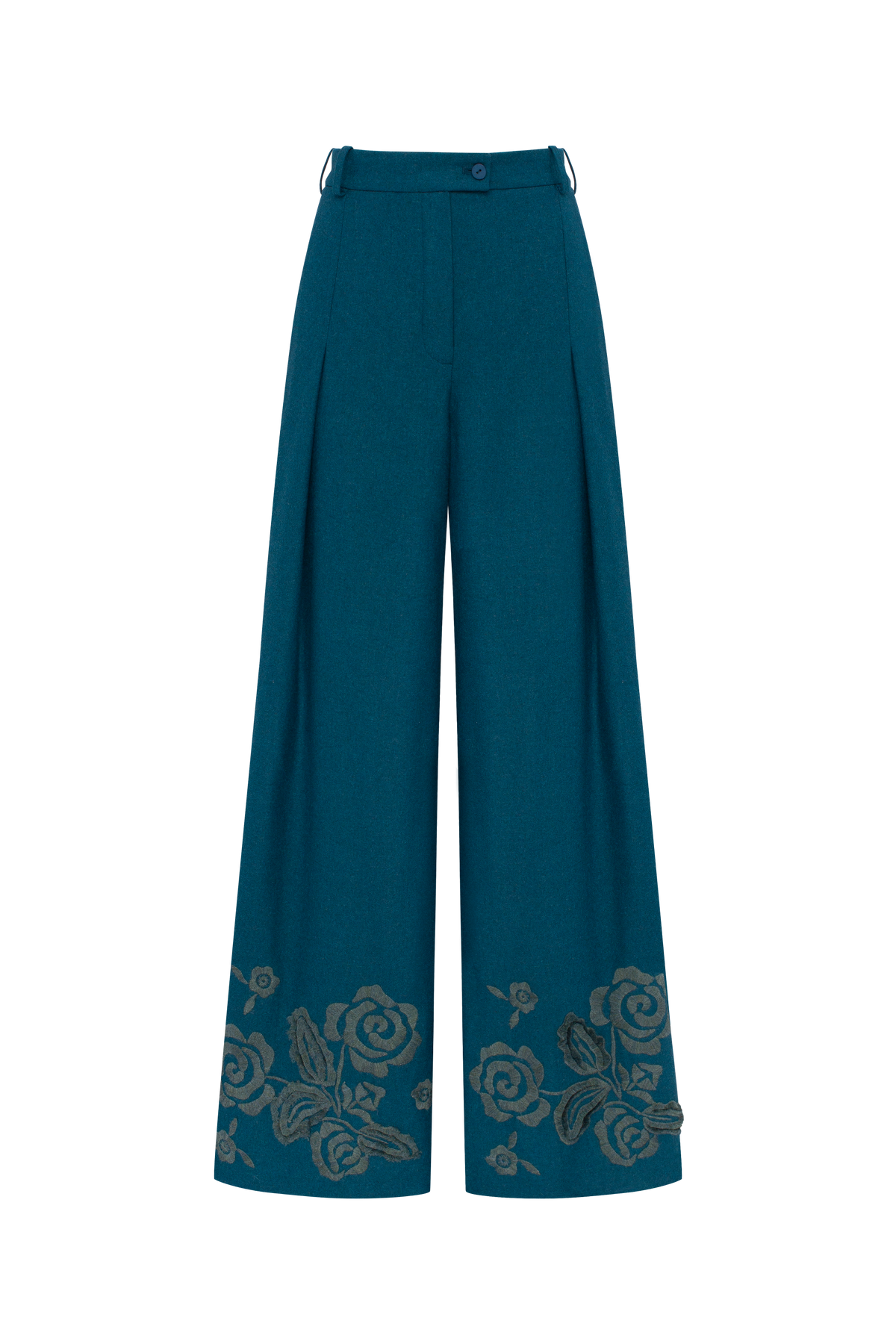 Velvet Rose wide-leg pants in Deep Teal