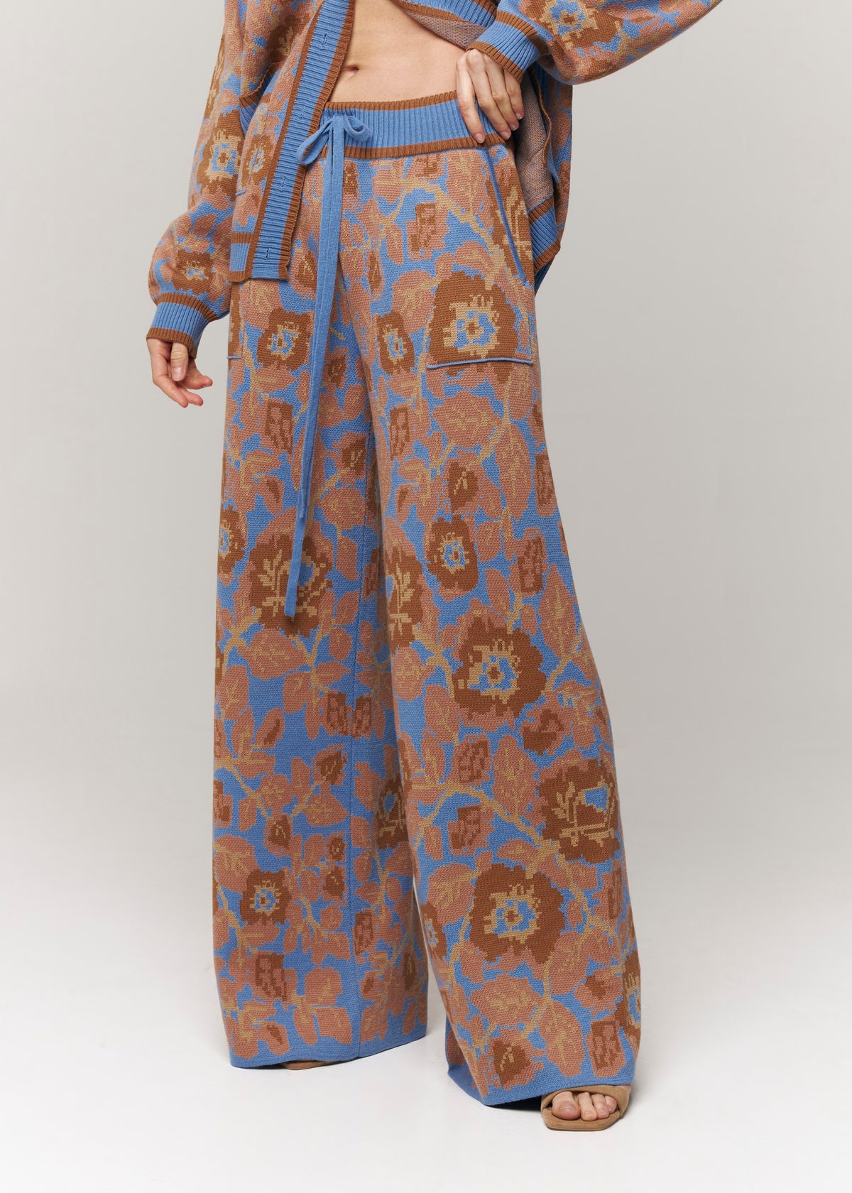 Mirage Bloom Floral Jacquard Merino Wool Pants