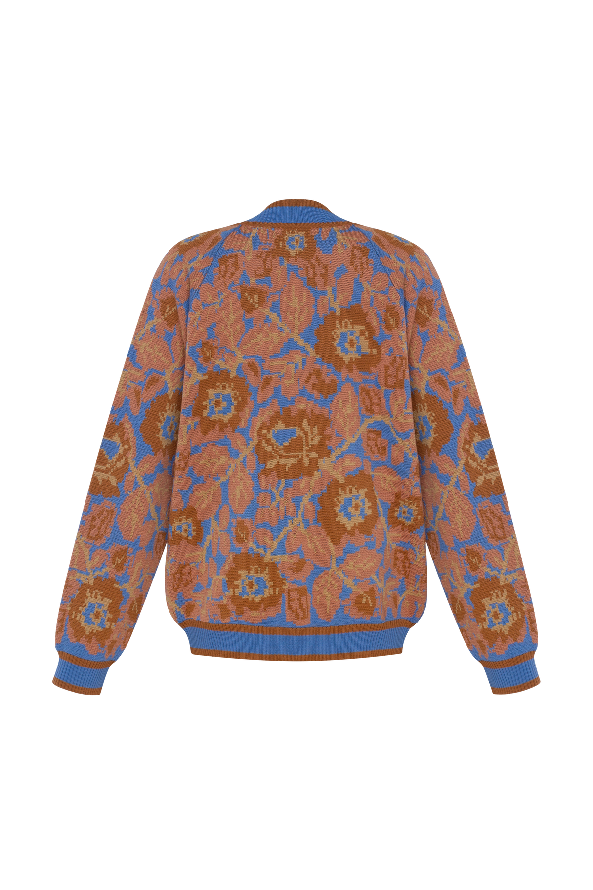 Mirage Bloom Merino Wool Jacquard Cardigan
