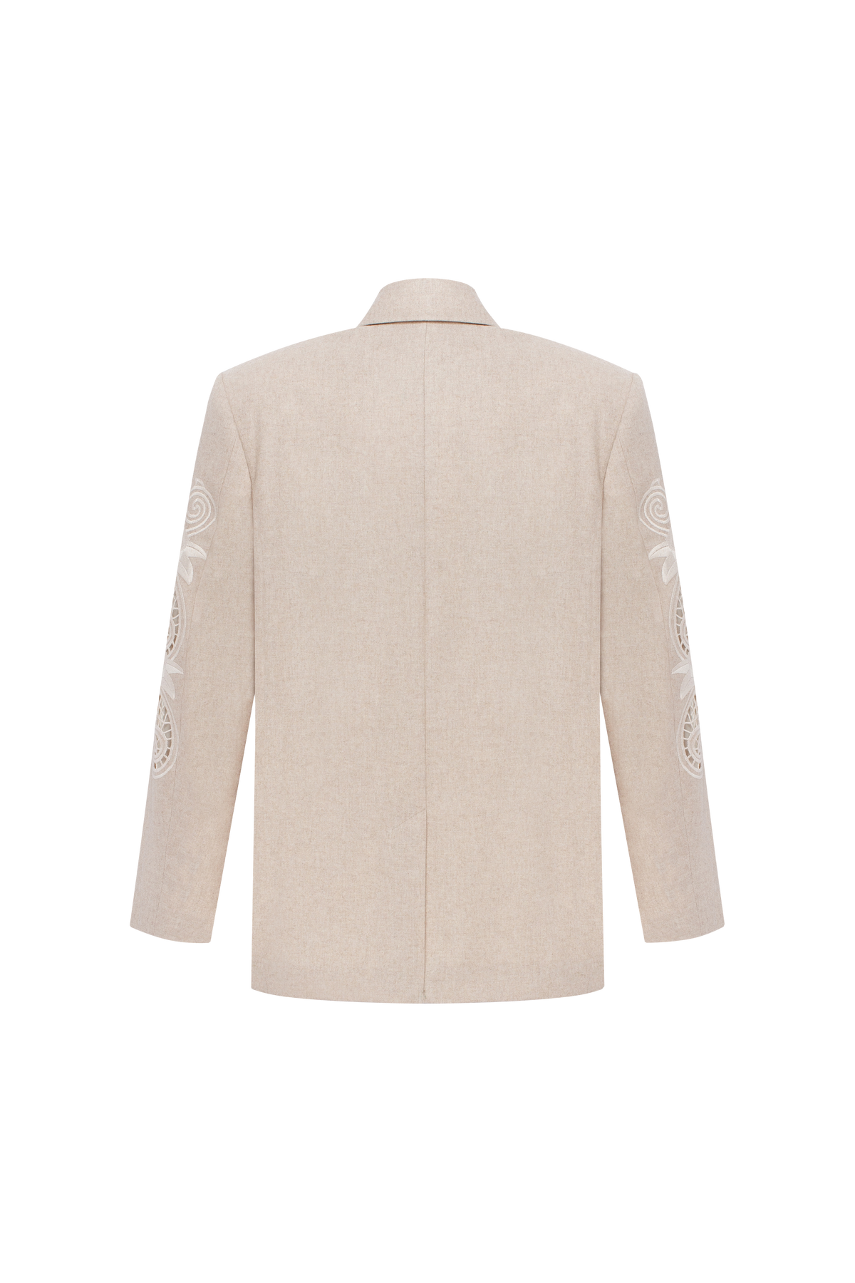 Rose Atelier Embroidered Wool Blazer – Ivory