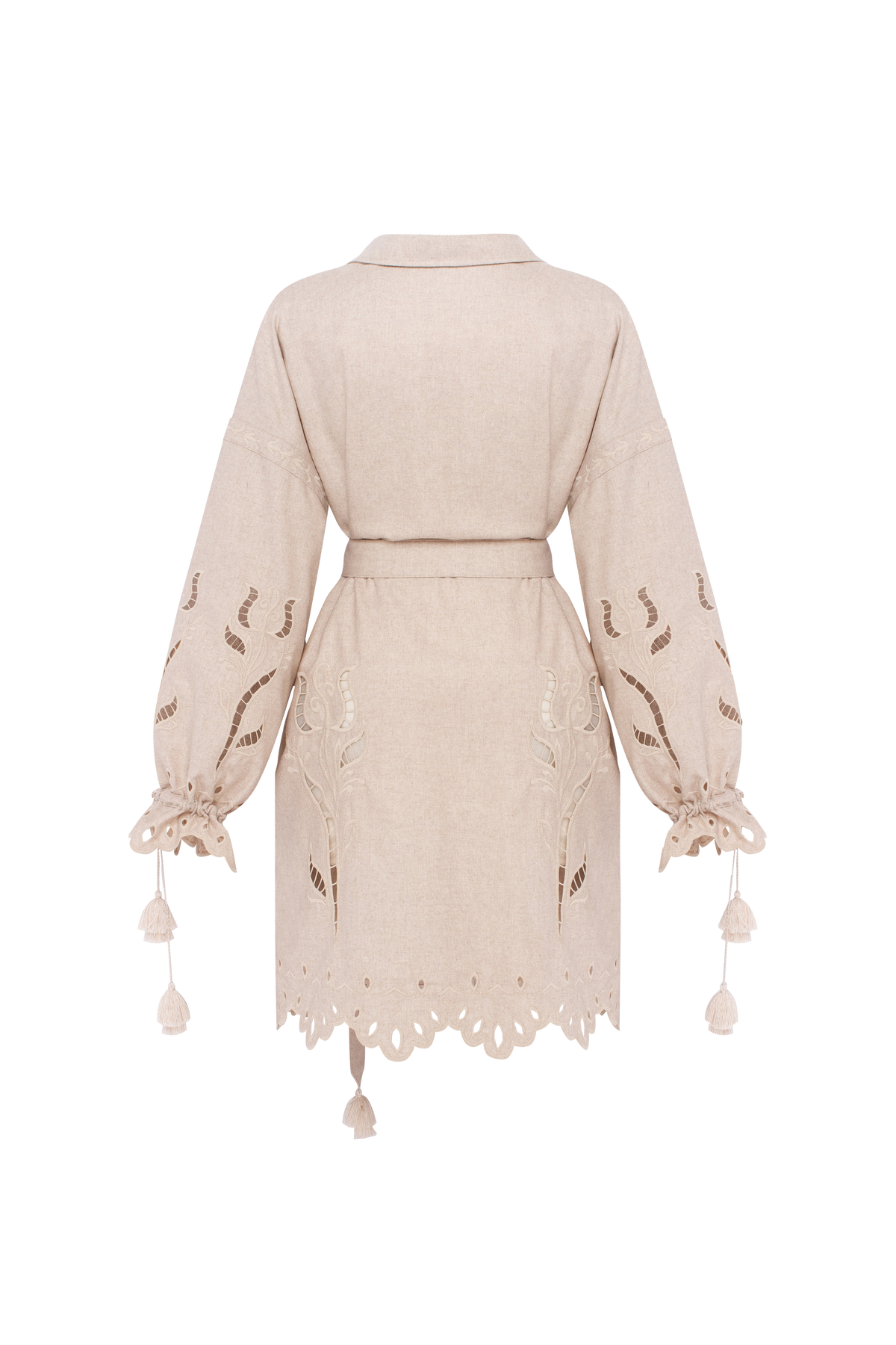 Winter Rose Eyelet Embroidered Mini Dress – Ivory