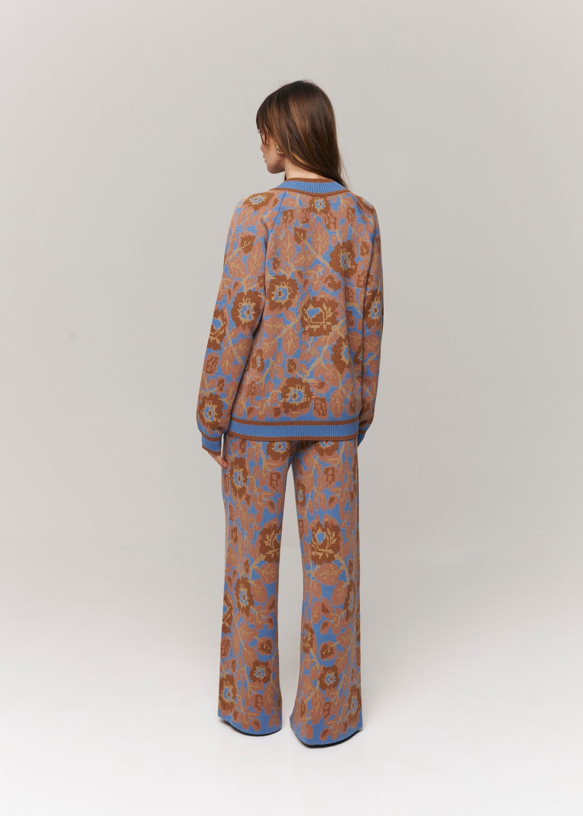 Mirage Bloom Floral Jacquard Merino Wool Pants