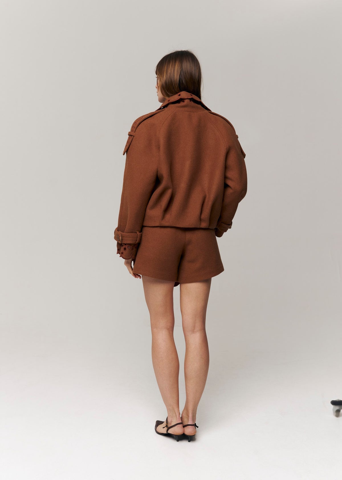 Desert Bloom Eyelet Cropped Wool Jacket