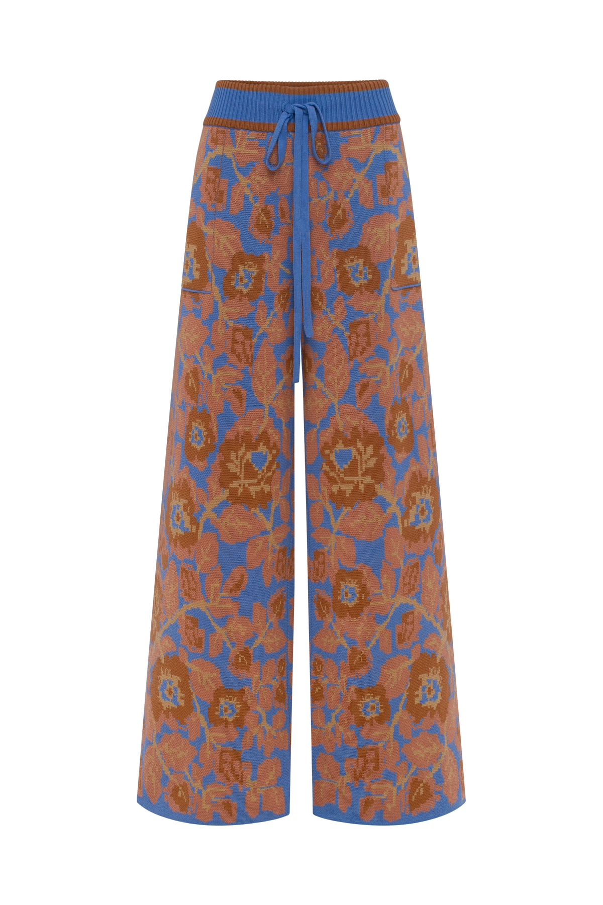 Mirage Bloom multicolor floral jacquard pants