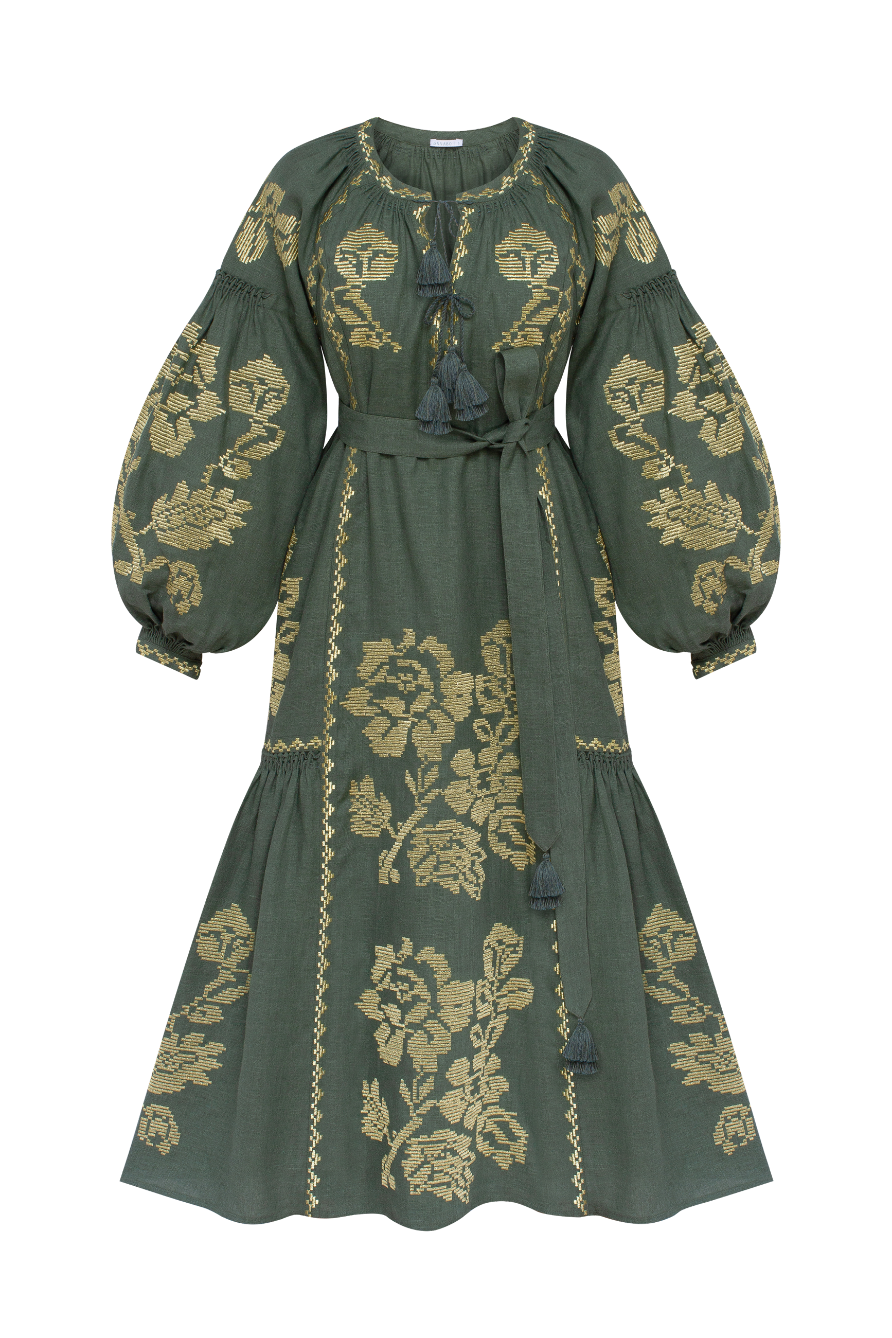 Elysian Garden Linen Midi Dress