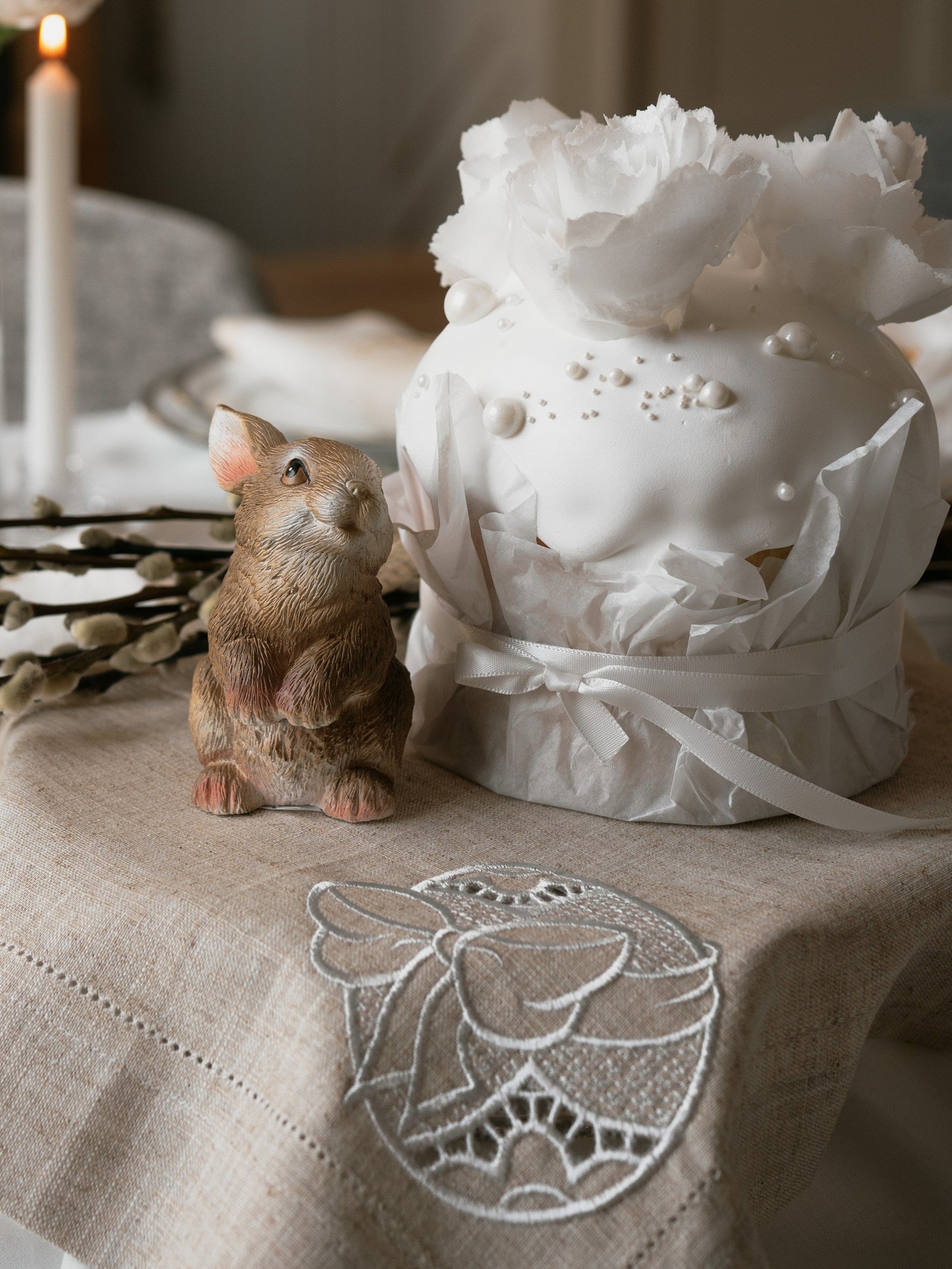 ANNABO linen Easter napkin natural color