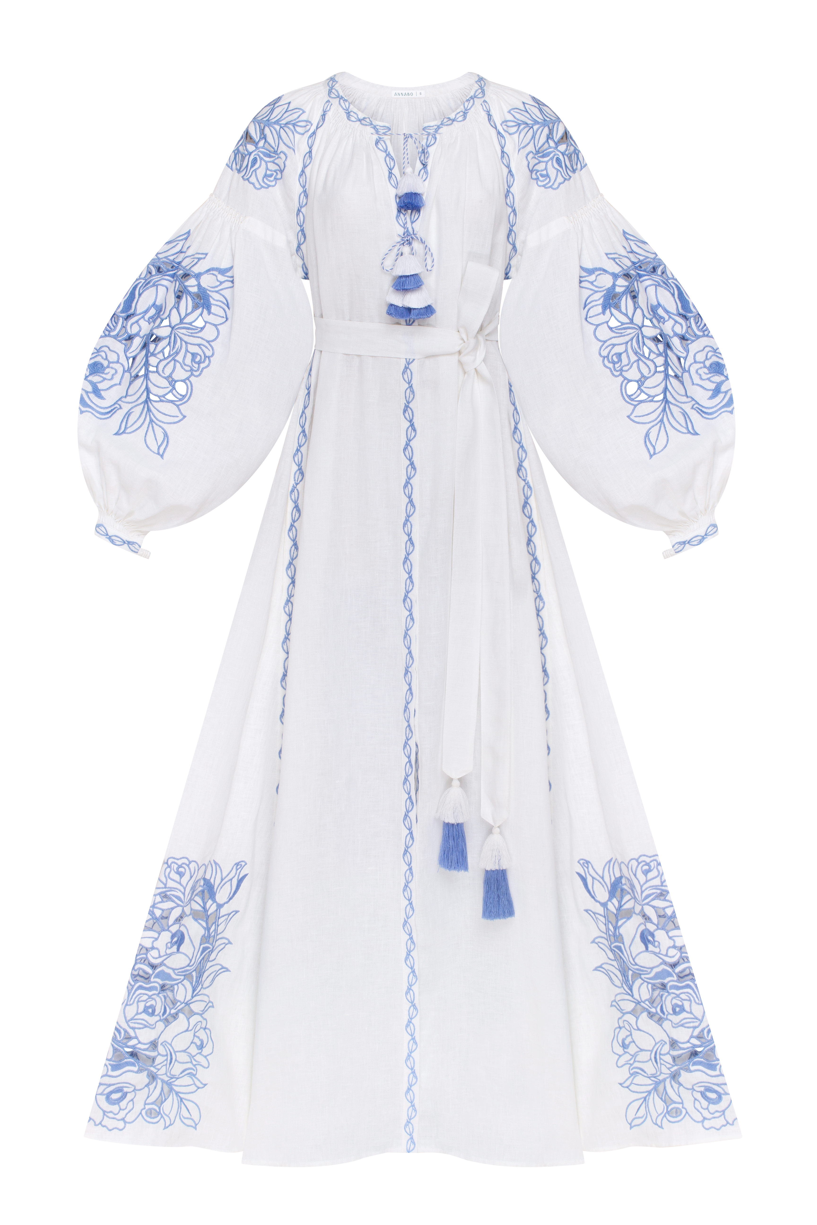 Annabo Grono Richelieu White Maxi Dress