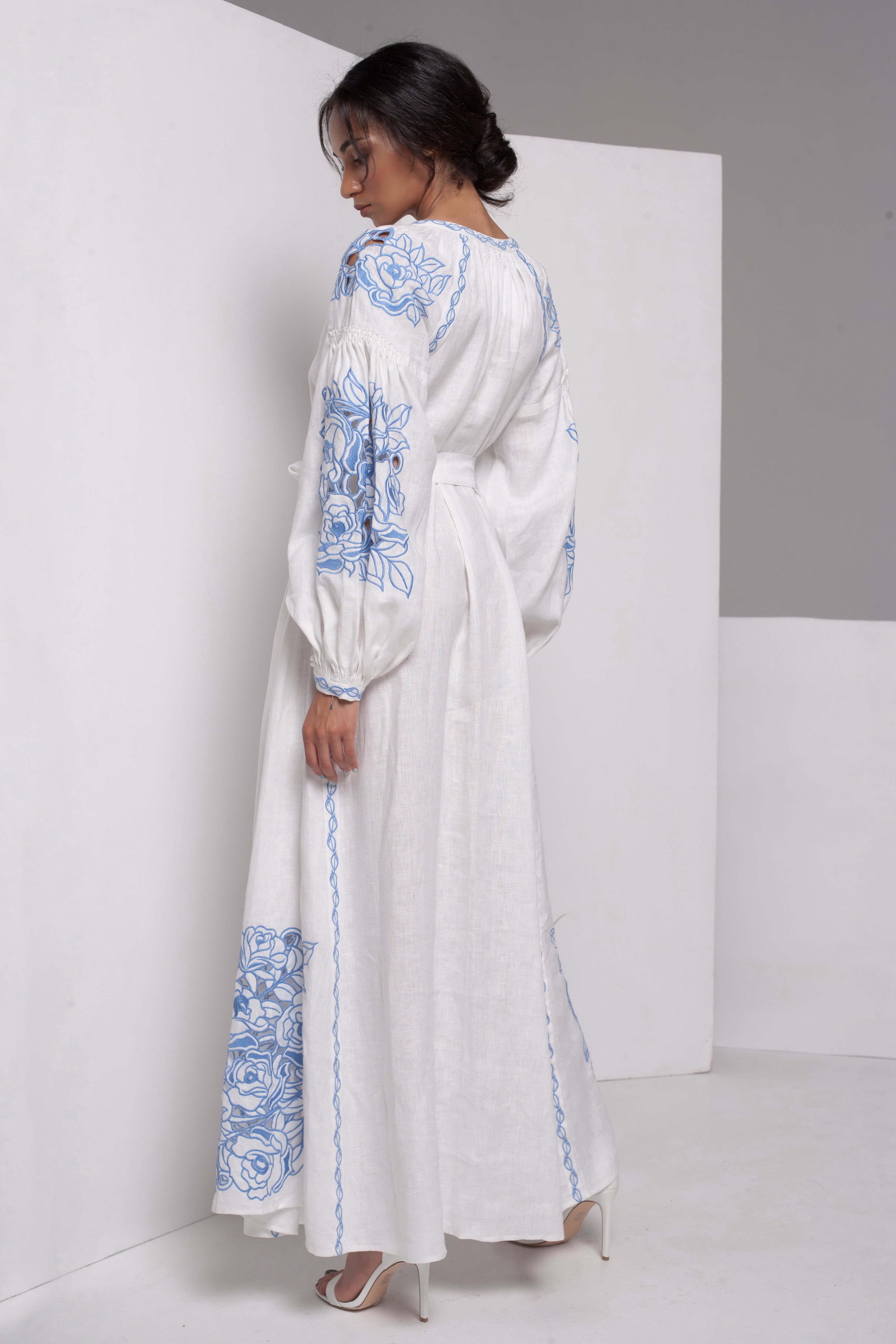 Annabo Grono Richelieu White Maxi Dress